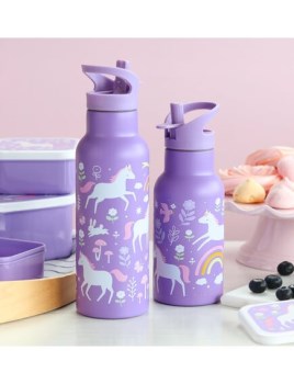 A Little Lovely Company: Μπουκάλι με διπλό τοίχωμα από ανοξείδωτο ατσάλι 350ml -Unicorn Dream