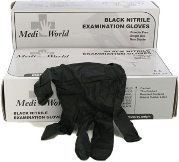 MEDI WORLD LARGE ΓΑΝΤΙΑ BLACK NITRILE X100