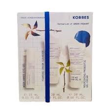 Korres Promo Set – Wide Awake Eye Gel 15ml + Foaming Cleanser 20ml + Nourishing Probiotic Gel Cream 20ml