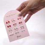 YUKO.B: Καρτέλα με 12 ζευγάρια σκουλαρίκια - A Year of Red Poetry