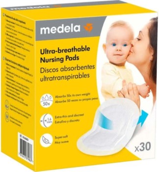 Medela Ultra Breathable Επιθέματα Στήθους 30τμχ | Υπερ-απορροφητικά & Διακριτικά Επιθέματα Θηλασμού.