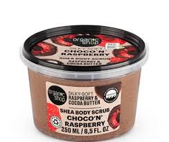 Organic Shop Shea Body Scrub Choco’n’Raspberry με Βατόμουρο & Βούτυρο Κακάο, 250ml
