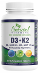 NATURAL VITAMINS D3 + K2 5000 IU 60 CHEW. TB