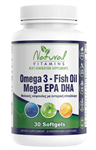 NATURAL VITAMINS OMEGA 3 FISH OIL MEGA EPA 30 SOFTGELS