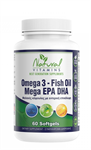 NATURAL VITAMINS OMEGA 3 MEGA EPA DHA 60 SOFTGELS