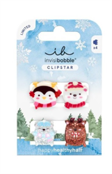 Invisibobble Clipstar Kids Cozy Snowy Friends Παιδικά Κλάμερ Μαλλιών, 4τεμ