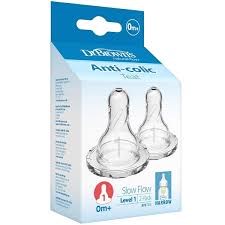 Dr. Brown's Θηλές Σιλικόνης Αργής Ροής 0+ μηνών, 2τεμ