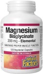 Natural Factors Magnesium Bisglycinate 200mg 120 Φυτικές Κάψουλες – Μαγνήσιο Υψηλής Απορρόφησης