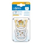 Dr Brown's Πιπίλα Ορθοδοντική Prevent 6-18m Κίτρινο - Διάφανο, 2τεμ