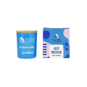 Aloe Colors Αρωματικό Κερί Σόγιας Just Breathe σε Βάζο Μπλε 150gr