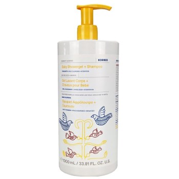 Korres Baby Showergel & Shampoo With Coconut & Almond 1Lt- Βρεφικό Αφρόλουτρο & Σαμπουάν Για Ήπιο Καθαρισμό & Ενυδάτωση