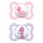 Mam Air Ορθοδοντικές Πιπίλες Σιλικόνης για 2-6 μηνών Μωβ/Πορτοκαλί 2τμχ