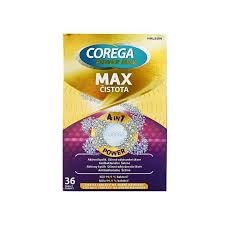 Corega Power Max 4 in 1 αναβράζοντα καθαριστικά δισκία για τεχνητές οδοντοστοιχίες 36τεμ