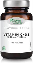 Power Of Nature Platinum Range Vitamin C+D3 1000mg/1000iu, 30tabs