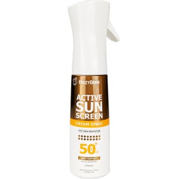 Frezyderm Active Sunscreen Cream Spray SPF50+ - Αντηλιακό Σώματος για Χρυσαφένιο Μαύρισμα, 275ml