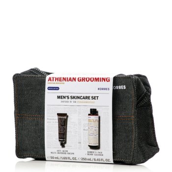 Korres Promo Athenian Grooming Anti-Aging Multi-Defender Recipe & Barber's Face & Beard Cleanser