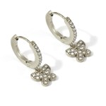 Mylovly Classic New Earrings Rhinestone Butterfly Silver