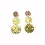 Mylovly LOOP Earrings Three Circles Pendant Gold