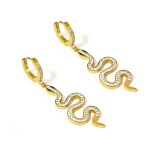 Mylovly Classic New Earrings Rhinestone Snake Gold