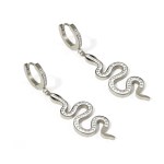 Mylovly Classic New Earrings Rhinestone Snake Silver