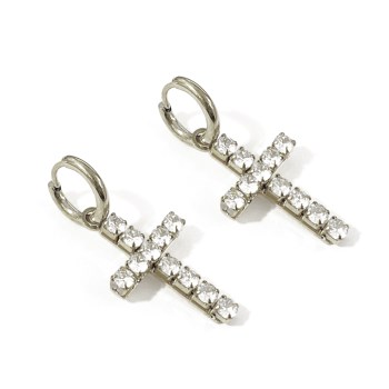 Mylovly Classic New Earrings Zirconia Cross Silver