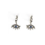 Mylovly LOOP Earrings Eye of Fatima Pendant Silver