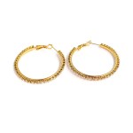 Mylovly LOOP Earrings Rhinestone Circle Gold