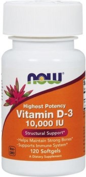 NOW Foods Vitamin D3 10000 IU 120 Softgels – Υψηλής Ισχύος Βιταμίνη D