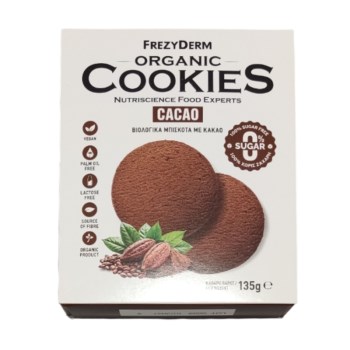 Frezyderm Organic Cookies Cacao – Βιολογικά Μπισκότα Κακάο Χωρίς Ζάχαρη & Vegan 135g
