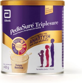 PEDIASURE Triplesure Vanilla 400gr – Πλήρες Διατροφικό Ρόφημα για Παιδιά