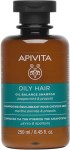 Apivita Oil Balance Peppermint & Propolis Σαμπουάν κατά της Σμηγματορροϊκής Δερματίτιδας για Λιπαρά Μαλλιά 250ml