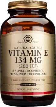 Solgar Vitamin E 200 IU 250 Softgels | Φυσική Βιταμίνη Ε Αντιοξειδωτική