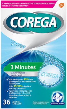 Corega 3 Minutes Καθαριστικό 36 ταμπλέτες
