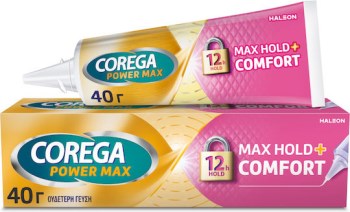 Corega Max Hold+Comfort για Έως και 12 Ώρες Συγκράτησης Στερεωτική Κρέμα 40gr