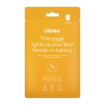 Clinea This Masks Lights Up Your Face Need No Battery Sheet Μάσκα Προσώπου για Λάμψη / Αντιγήρανση Με Νιασιναμίδη