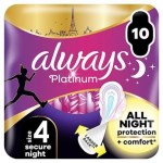 Always Platinum Secure Night Size 4 Σερβιέτες με Φτερά, 10τεμ