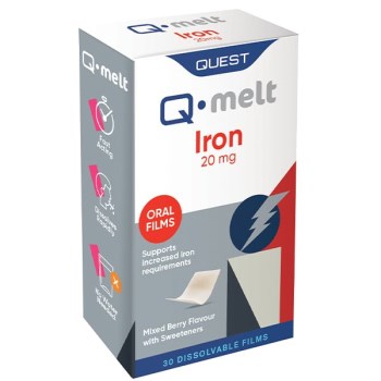 Quest Melt Iron 20mg 1τμχ | Συμπλήρωμα Σιδήρου σε Στοματικά Διαλυόμενη Μορφή