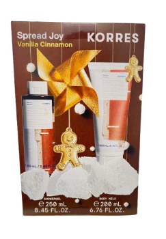 Korres Spread Joy Vanilla Cinnamon, Σετ Σώματος με Αφρόλουτρο 250ml & Γαλάκτωμα Σώματος 200ml Βανίλια Κανέλα