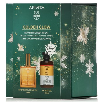 Apivita Promo Golden Glow with My Beeloved Dry Oil 100ml & Bee My Honey Shower Gel 250ml