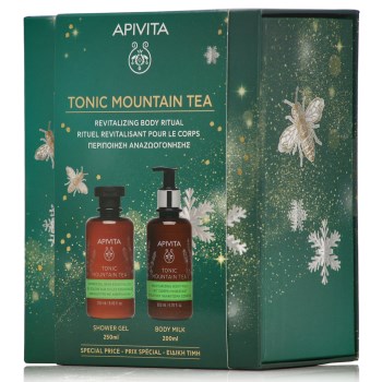 Apivita Promo Tonic Mountain Tea Set Τονωτικό Αφρόλουτρο με Τσάι Βουνού & Αιθέρια Έλαια 250ml & ΔΩΡΟ Ενυδατικό Γαλάκτωμα Σώματος 200ml